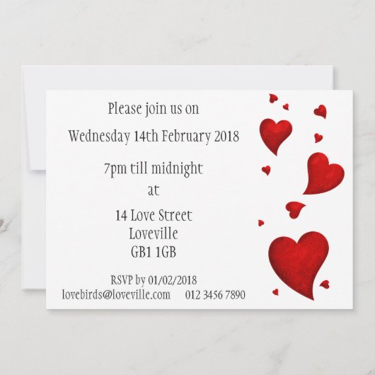 Invitation au bal de la Saint Valentin (Dos)