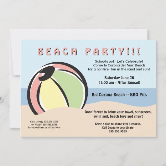 Invitation au bal de plage de Hip and Fun (Devant)