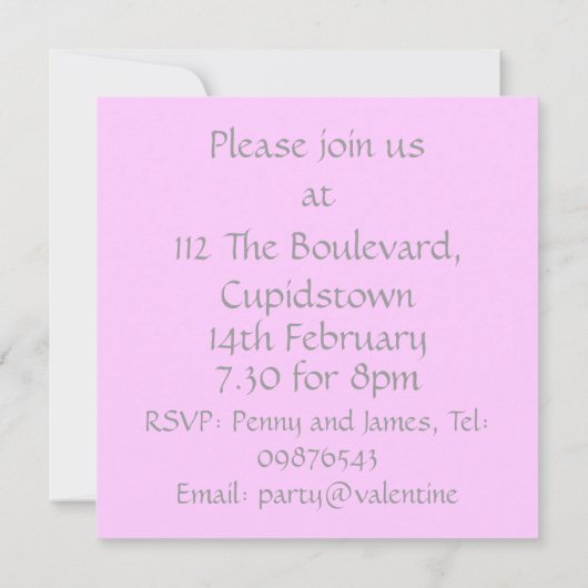 Invitation au bal de Saint-Valentin (Dos)