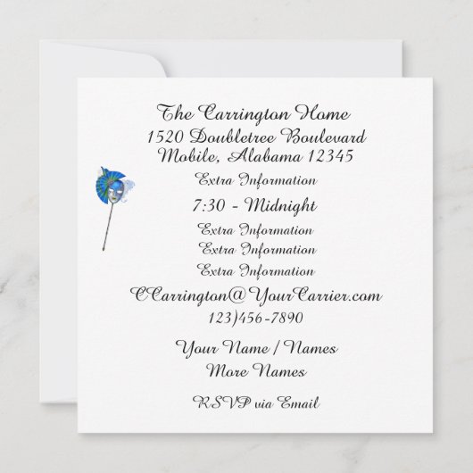 Invitation au Bal Masqué (Dos)