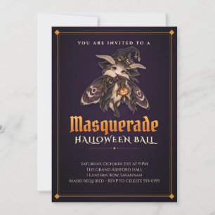 Invitation au bal masqué de la sorcière papillon d