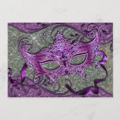 Invitation au Bal Masqué Violet, Mardi Gras (Dos)