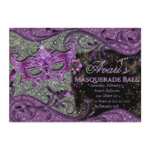 Invitation au Bal Masqué Violet, Mardi Gras