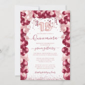 Invitation au ballon Blush Burgundy Quinceañera (Dos)