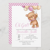 Invitation au ballon de l'ours en peluche