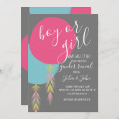 Invitation au ballon Tassel Boho (Devant / Derrière)