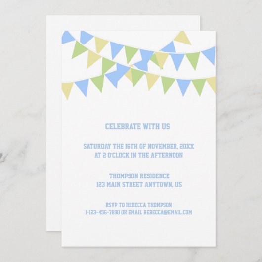 Invitation au ballons d'anniversaire (Devant / Derrière)