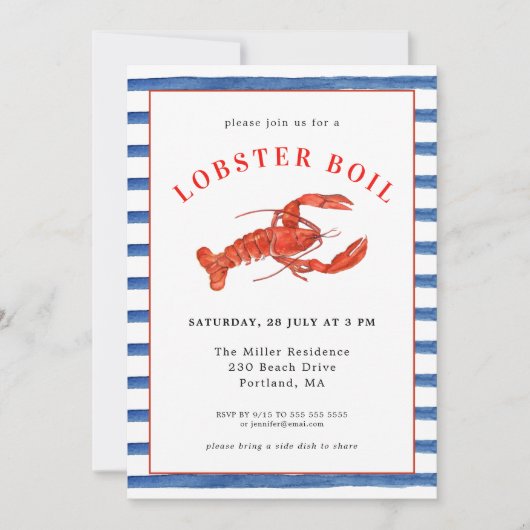 Invitation au banquet de homard d'été de fruits de (Devant)