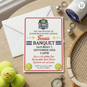 Invitation au banquet de tennis Rouge Navy Étoiles