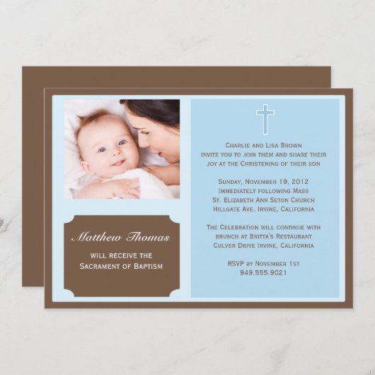 Invitation au baptême (Devant / Derrière)