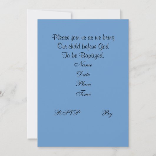 Invitation au baptême (Dos)