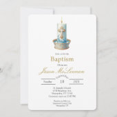 Invitation au baptême à la bougie chrétienne (Devant)