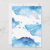 Invitation au baptême| aquarelle bleue et or (Dos)