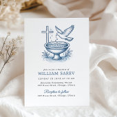 Invitation au baptême avec la colombe et la concep