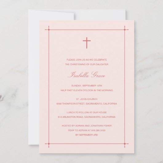 Invitation au baptême/baptême à la frontière franc (Devant)