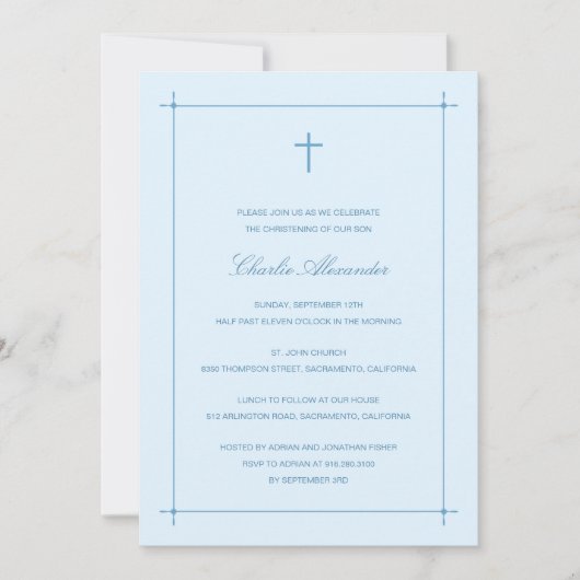 Invitation au baptême/baptême à la frontière franc (Devant)