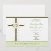 Invitation au baptême/baptême de jumeaux neutres (Devant / Derrière)