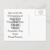 Invitation au baptême/baptême (fille) (Dos)