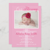 Invitation au baptême/baptême pour les filles (Devant / Derrière)