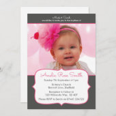 Invitation au baptême/baptême pour les filles (Devant / Derrière)