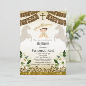 Invitation au baptême Brown pour garçon (Debout devant)