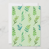 Invitation au baptême. Couronne verte bois rustiqu (Dos)