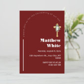 Invitation au baptême croisé élégant | Minimal mod (Debout devant)