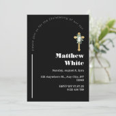 Invitation au baptême croisé élégant | Minimal mod (Debout devant)