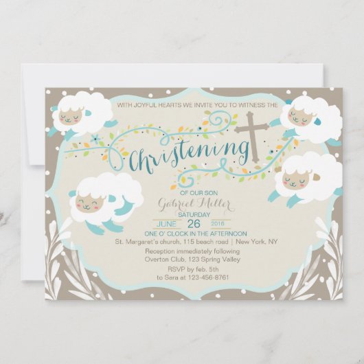 Invitation au baptême d'agneau (Devant)