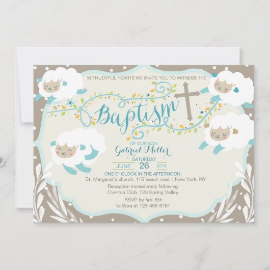 Invitation au baptême d'agneau (Devant)