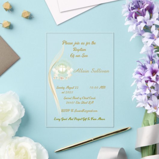 Invitation au baptême d'Anges radieux (Insitu (Mariage))