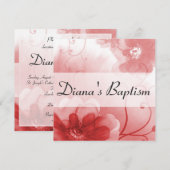 Invitation au baptême d'araignée et de fleurs gris (Devant / Derrière)