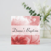Invitation au baptême d'araignée et de fleurs gris (Debout devant)