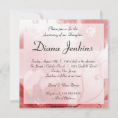 Invitation au baptême d'araignée et de fleurs gris (Dos)