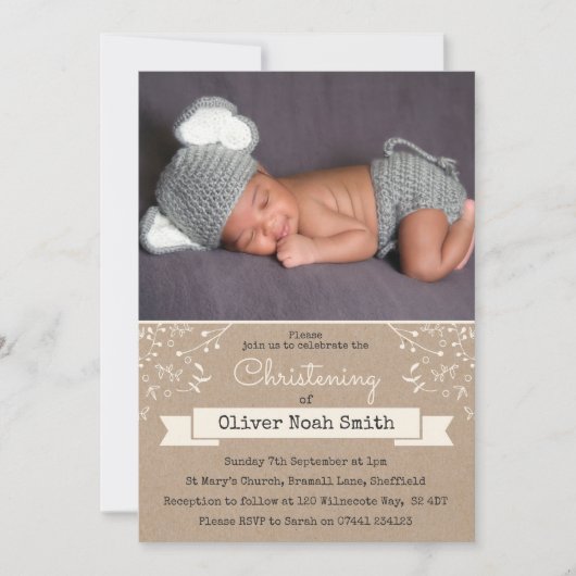 Invitation au baptême de bébé (Devant)