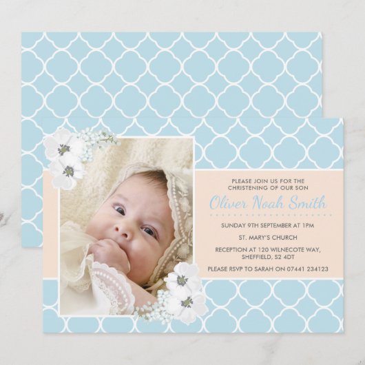 Invitation au baptême de bébé (Devant / Derrière)