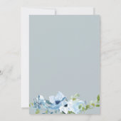 invitation au baptême de bébé bleu fleuri (Dos)