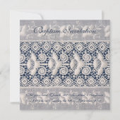 Invitation au baptême de broderie ancienne (fille) (Devant)