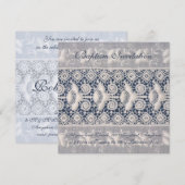 Invitation au baptême de broderie antique (garçon) (Devant / Derrière)