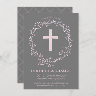 Invitation au baptême de Christening Girl Invitati