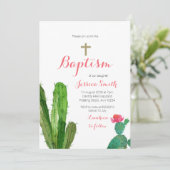 Invitation au baptême de Christening Girl Invitati (Debout devant)