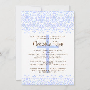 Invitation au baptême de Damas bleu