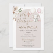 Invitation au baptême de fille en Boho espagnol (Devant)