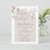 Invitation au baptême de fille en Boho espagnol (Debout devant)