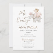 Invitation au baptême de fille en Boho espagnol (Devant)