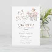 Invitation au baptême de fille en Boho espagnol (Debout devant)