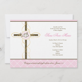 Invitation au baptême de filles