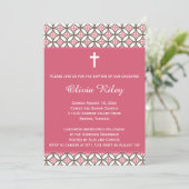 Invitation au baptême de filles roses (Debout devant)