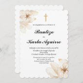Invitation au baptême de fleurs de Camilia blanche (Devant / Derrière)