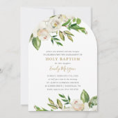 Invitation au baptême de fleurs dorées (Devant)